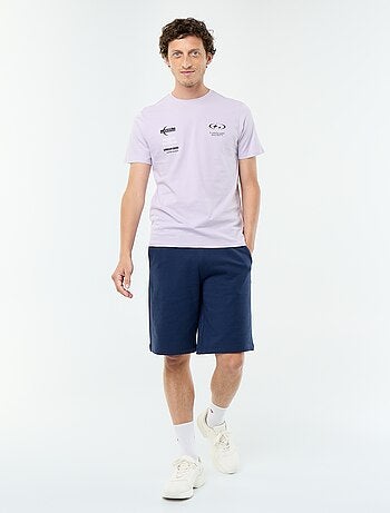 T-shirt en coton pour homme à col rond avec motif