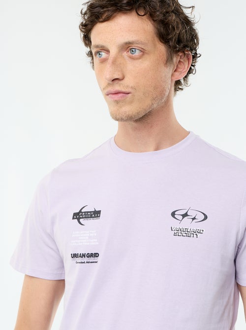 T-shirt en coton à col rond Homme avec motif placé - Kiabi