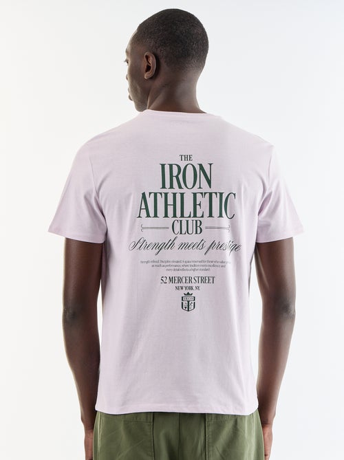 T-shirt en coton à col rond homme avec motif placé - Kiabi