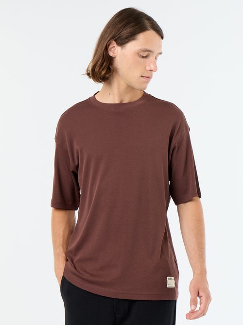T-shirt en coton à col rond homme - Kiabi