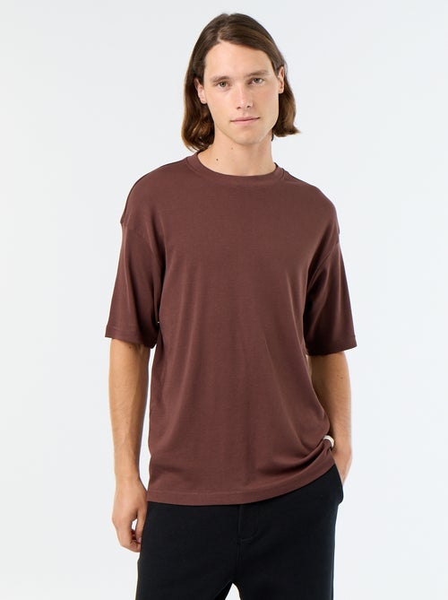 T-shirt en coton à col rond homme - Kiabi