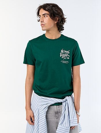 T-shirt en coton à col rond homme avec imprimé