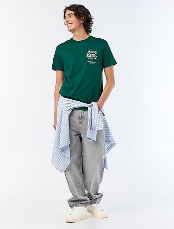 T-shirt en coton à col rond homme avec imprimé