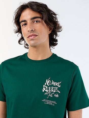 T-shirt en coton à col rond homme avec imprimé