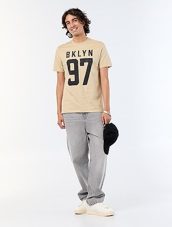 T-shirt en coton à col rond homme avec imprimé