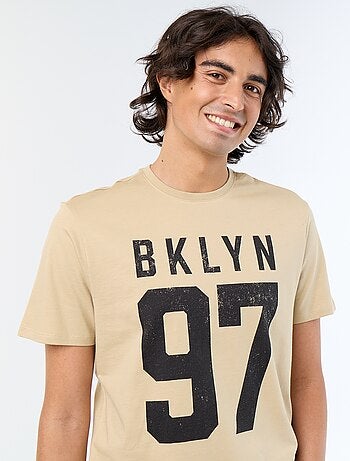 T-shirt en coton à col rond homme avec imprimé