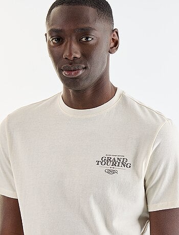 T-shirt en coton pour homme à col rond avec motif