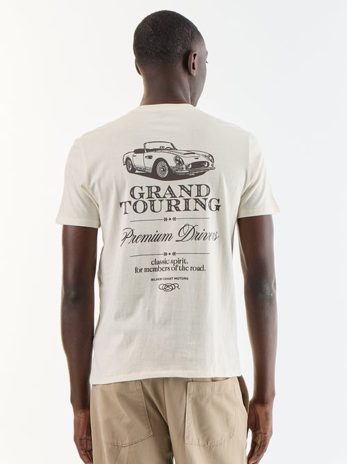 T-shirt en coton à col rond pour homme avec motif placé - Kiabi
