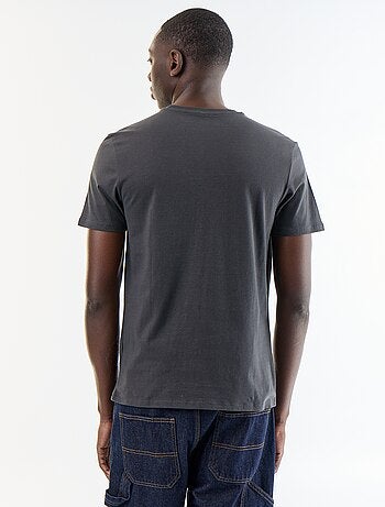 T-shirt en coton pour homme à col rond avec motif