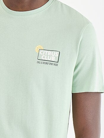 T-shirt en coton pour homme à col rond avec motif