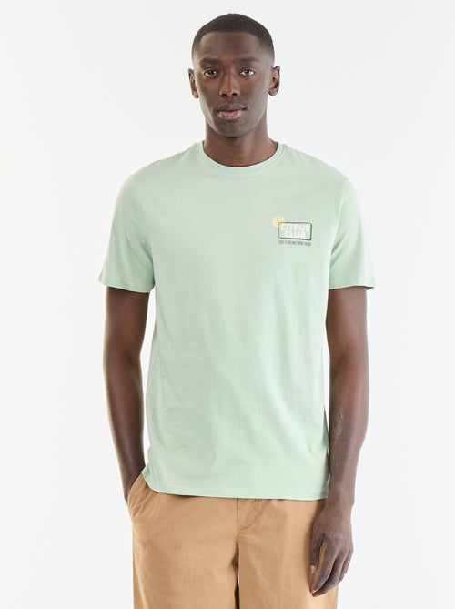 T-shirt en coton à col rond pour homme avec motif - Kiabi