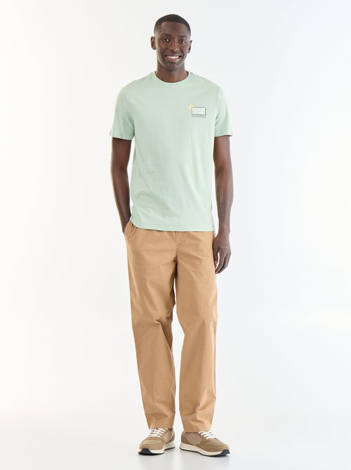 T-shirt en coton à col rond pour homme avec motif - Kiabi