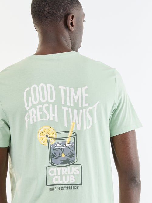 T-shirt en coton à col rond pour homme avec motif - Kiabi
