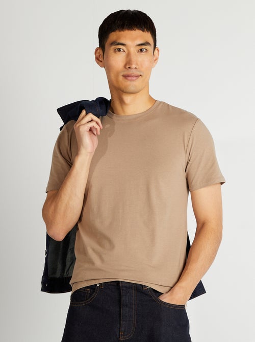 T-shirt en coton à col rond pour homme - Kiabi