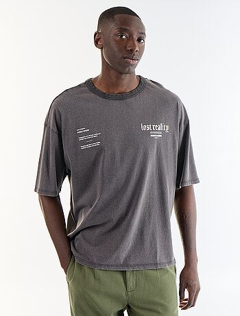 T-shirt en coton à col rond pour homme