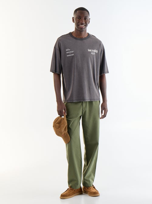 T-shirt en coton à col rond pour homme - Kiabi