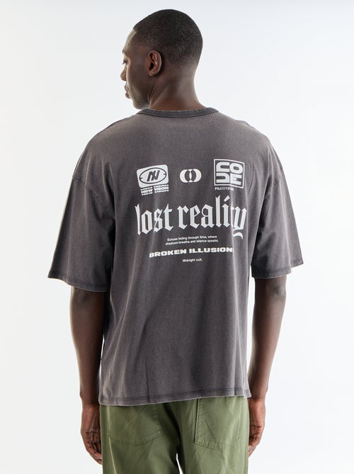 T-shirt en coton à col rond pour homme - Kiabi