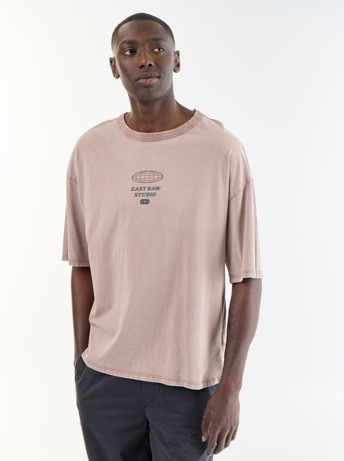 T-shirt en coton à col rond pour homme - Kiabi