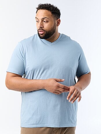 T-shirt en coton à col V pour homme
