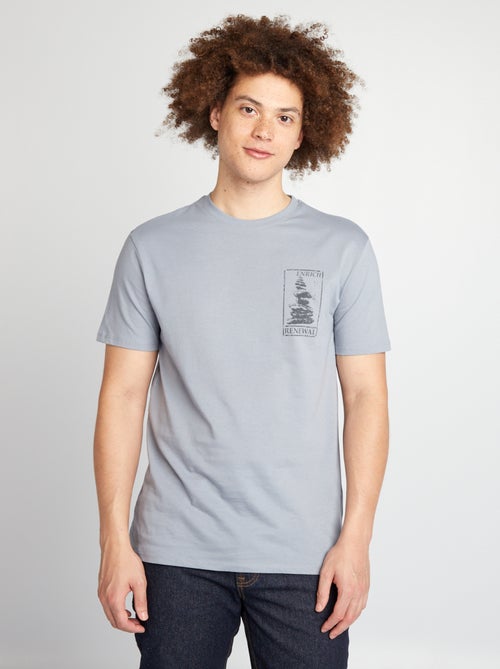 T-shirt en coton à coupe droite avec imprimé - Kiabi