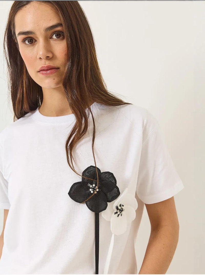 T-shirt en coton à manches courtes accessory lucci Blanc - Kiabi