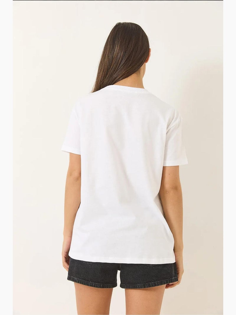 T-shirt en coton à manches courtes accessory lucci Blanc - Kiabi