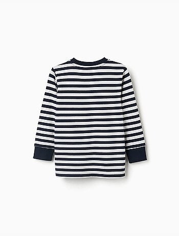T-shirt en coton à manches longues à rayures