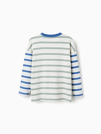 T-shirt en coton à manches longues à rayures