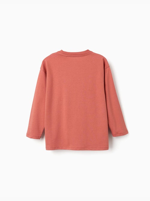T-shirt en coton à manches longues avec imprimé Creative Eye - Kiabi