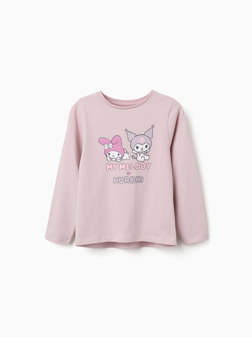 T-shirt en coton à manches longues avec imprimé Kuromi - Kiabi