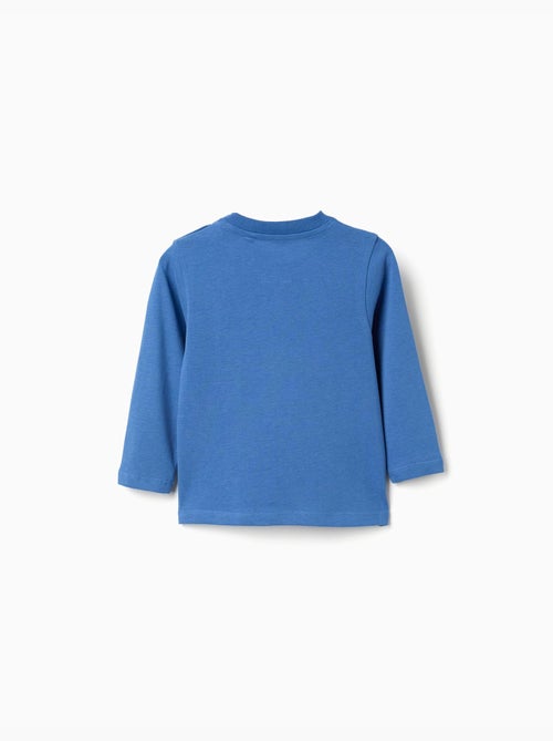 T-shirt en coton à manches longues avec imprimé lettres - Kiabi