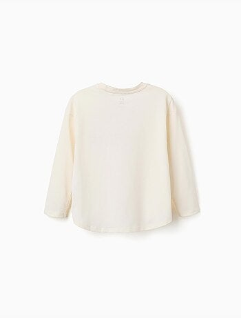 T-shirt en coton à manches longues avec imprimé fleurs