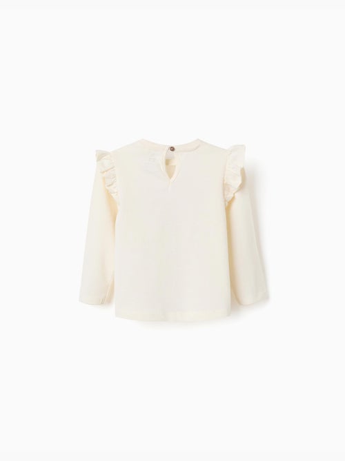 T-shirt en coton à manches longues avec imprimé maison - Kiabi