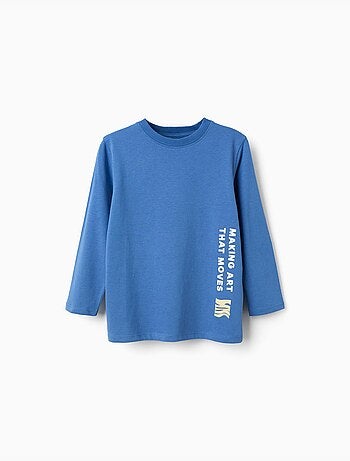 T-shirt en coton à manches longues avec imprimé Making Art