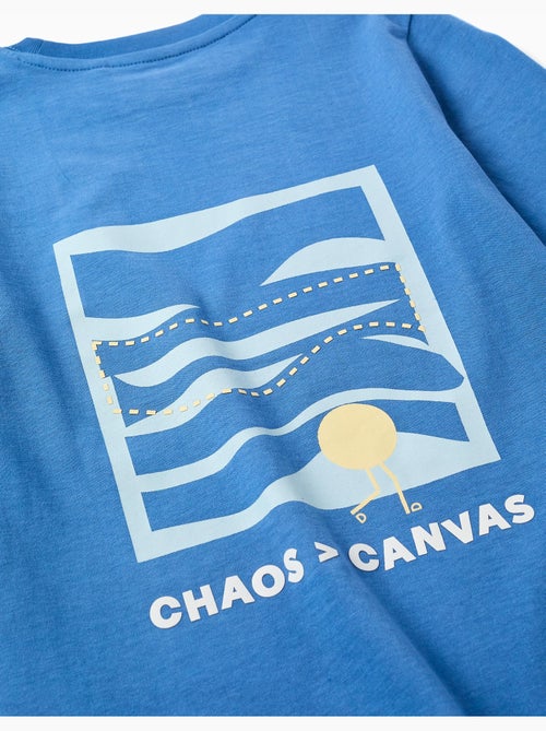 T-shirt en coton à manches longues avec imprimé Making Art - Kiabi