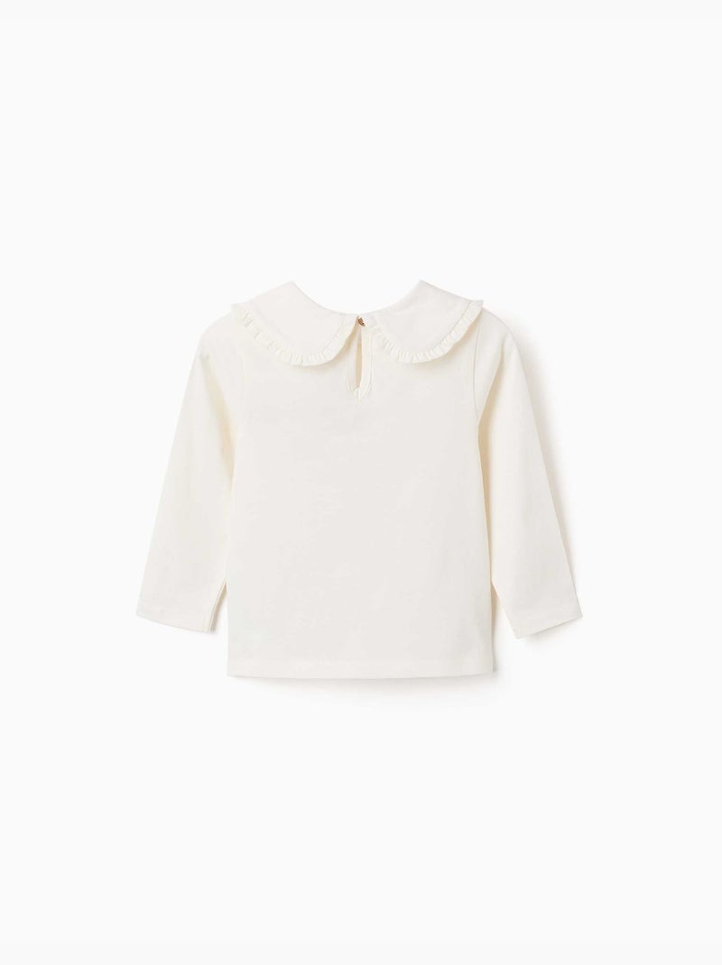 T-shirt en coton à manches longues avec imprimé minnie Blanc - Kiabi