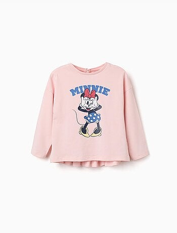T-shirt en coton à manches longues avec imprimé minnie