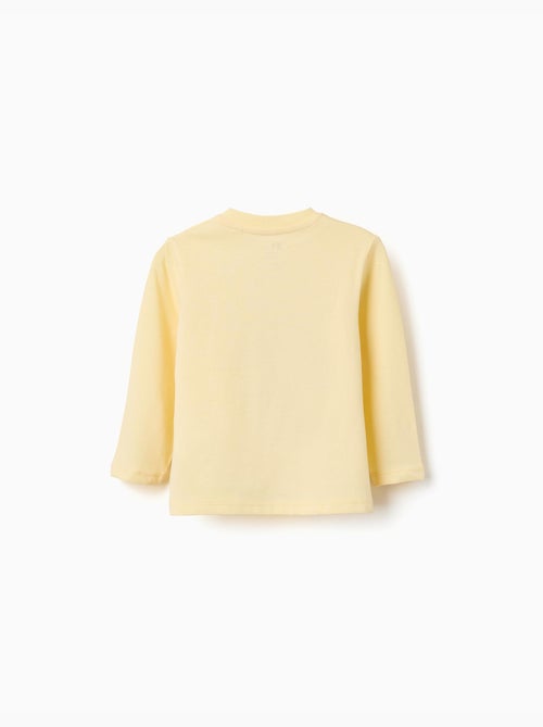 T-shirt en coton à manches longues avec imprimé perroquet - Kiabi