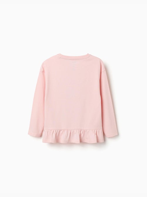 T-shirt en coton à manches longues avec imprimé stitch - Kiabi