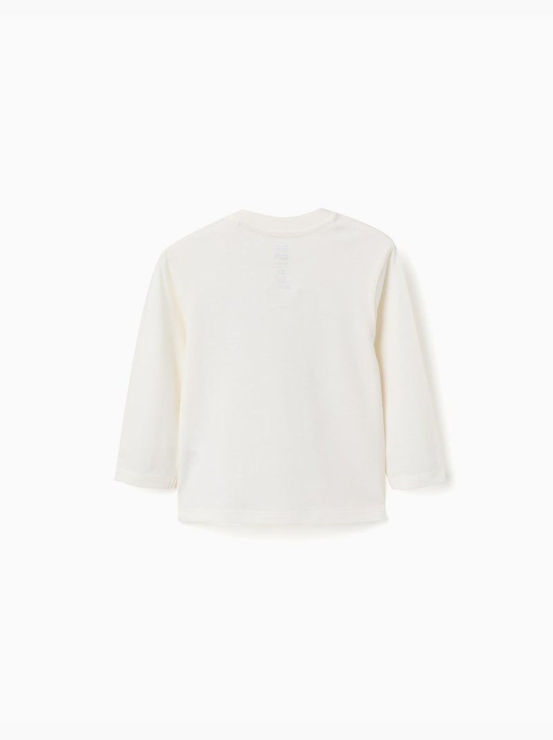 T-shirt en coton à manches longues avec imprimé Toy Story Blanc - Kiabi