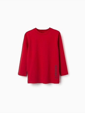 T-shirt en coton à manches longues avec imprimé ZY