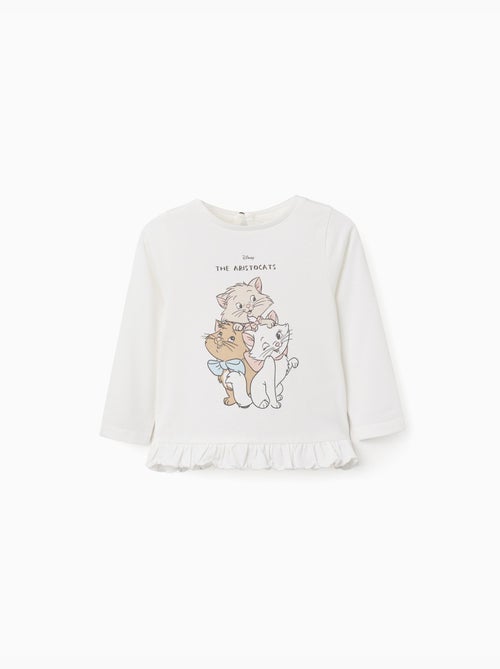 T-shirt en coton à manches longues avec Les Aristochats - Kiabi
