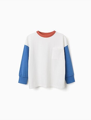 T-shirt en coton à manches longues avec poche