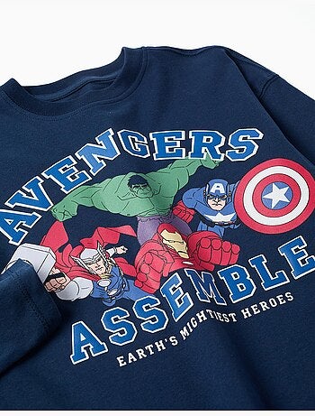 T-shirt en coton à manches longues et imprimé Avengers