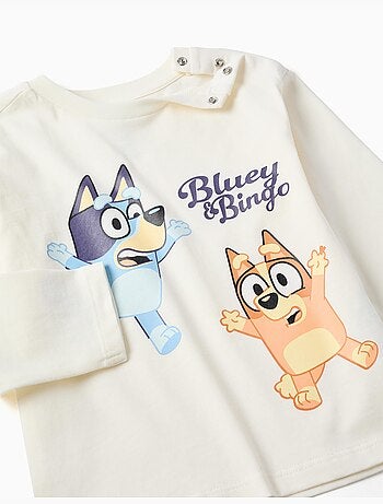 T-shirt en coton à manches longues et imprimé Bluey