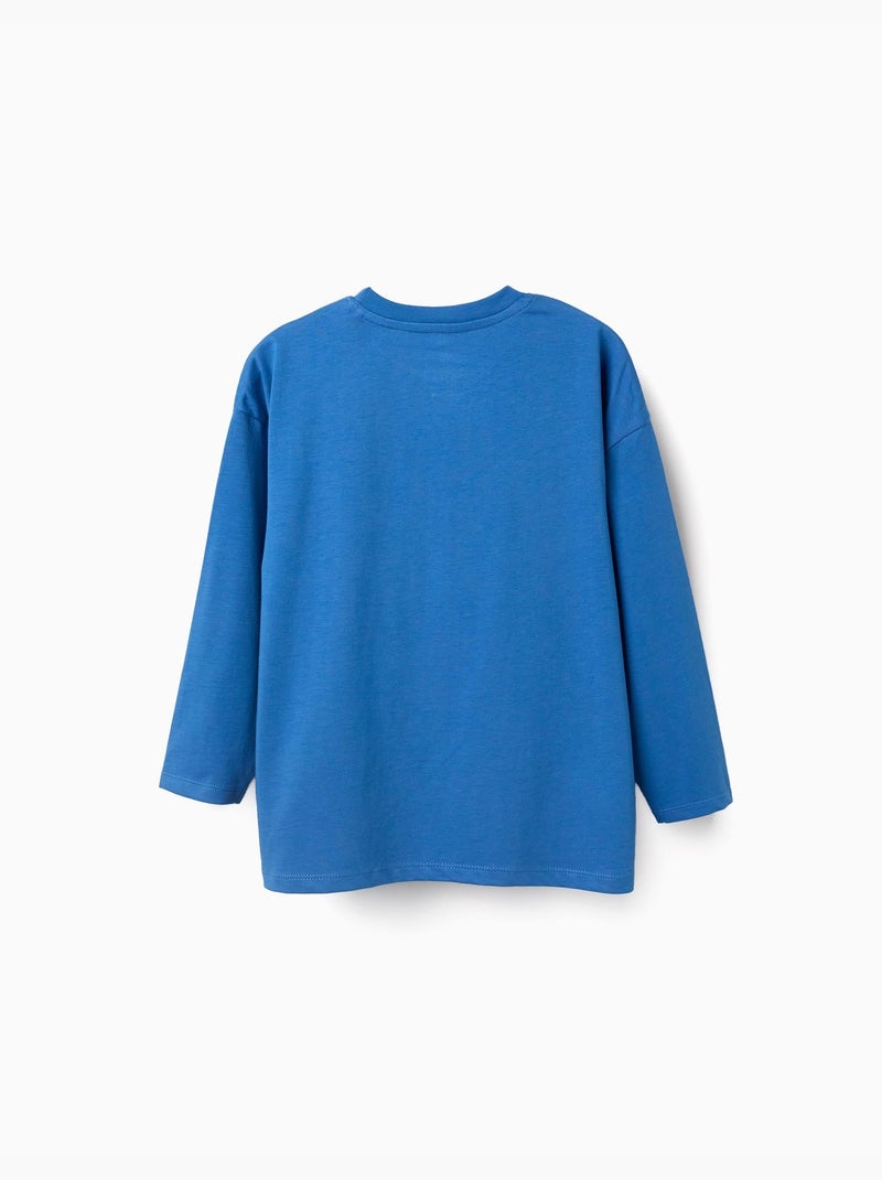 T-shirt en coton à manches longues et imprimé Spider-Man Bleu Bleu - Kiabi