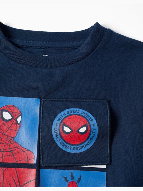 T-shirt en coton à manches longues et imprimé Spider-Man - Kiabi