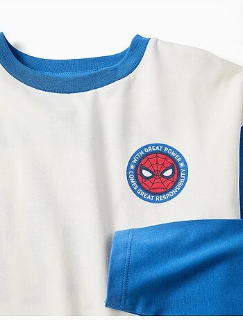 T-shirt en coton à manches longues et imprimés Spider-Man