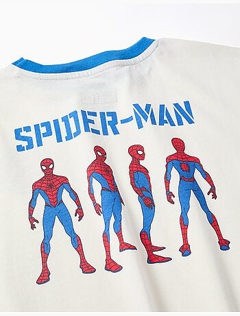 T-shirt en coton à manches longues et imprimés Spider-Man