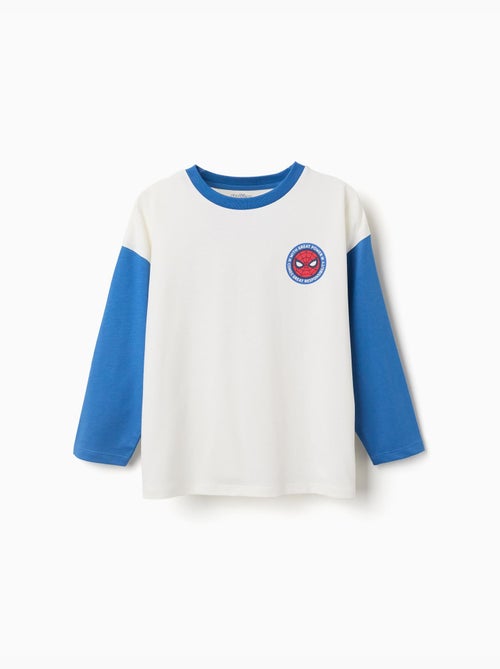 T-shirt en coton à manches longues et imprimés Spider-Man - Kiabi